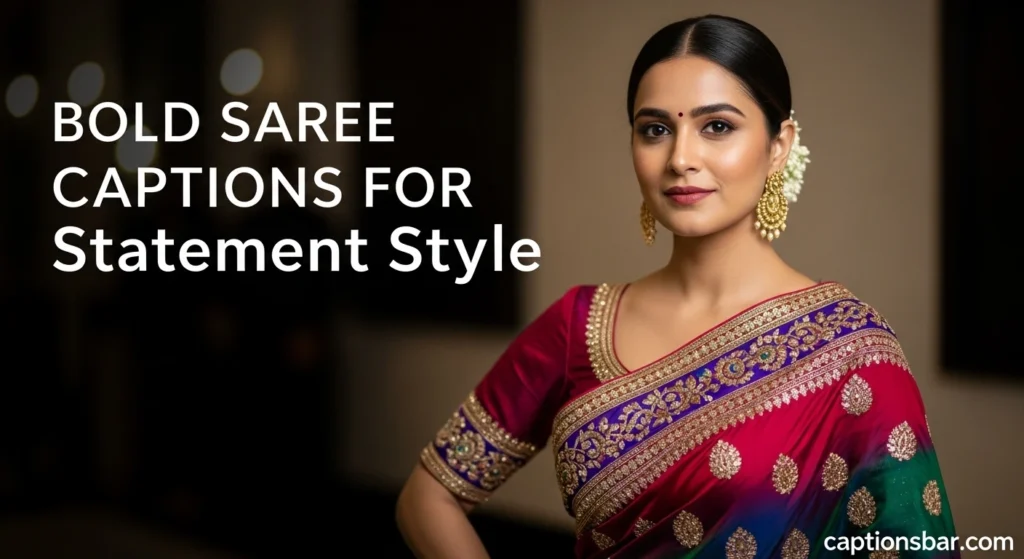 Bold Saree Captions for Statement Style