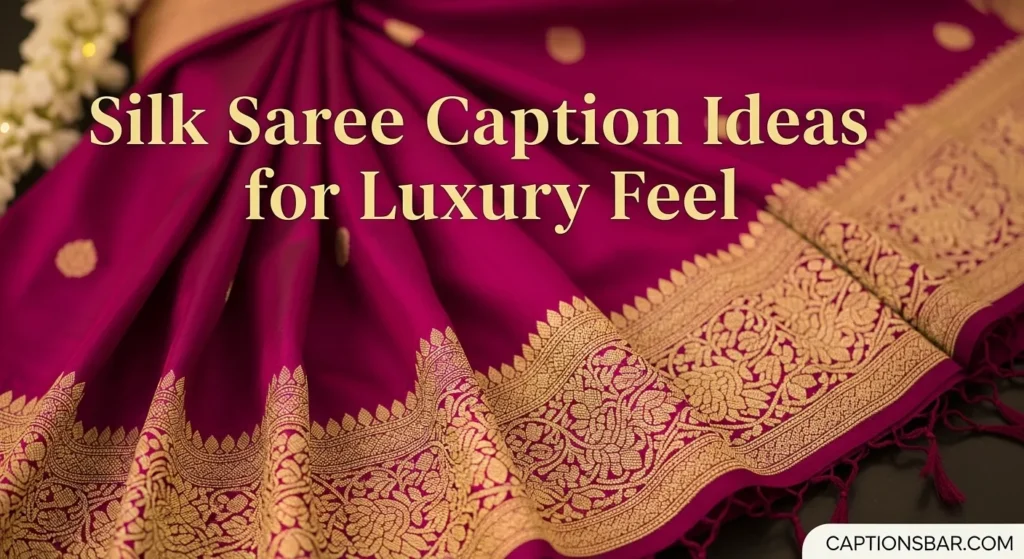 Silk Saree Caption Ideas for Luxury Feel