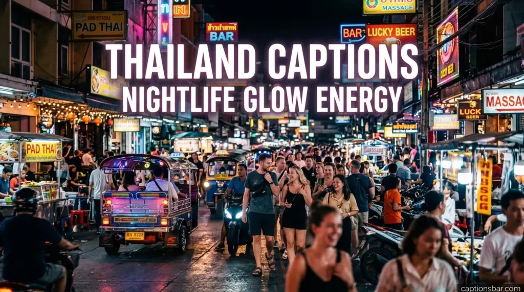Thailand captions nightlife glow energy
