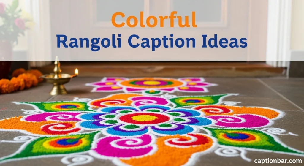 Colorful Rangoli Caption Ideas