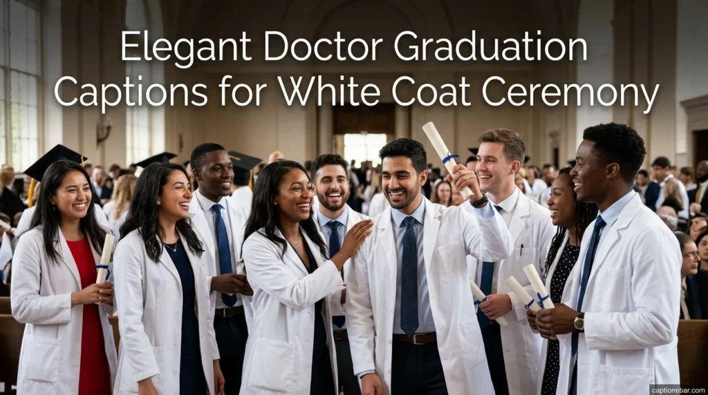 Elegant Doctor Graduation Captions for White Coat Ceremony