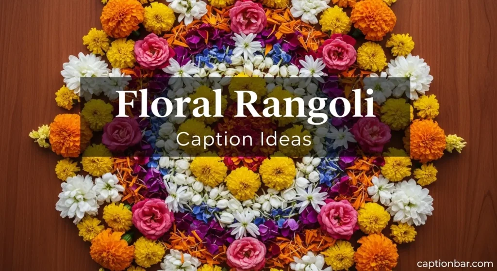 Floral Rangoli Caption Ideas
