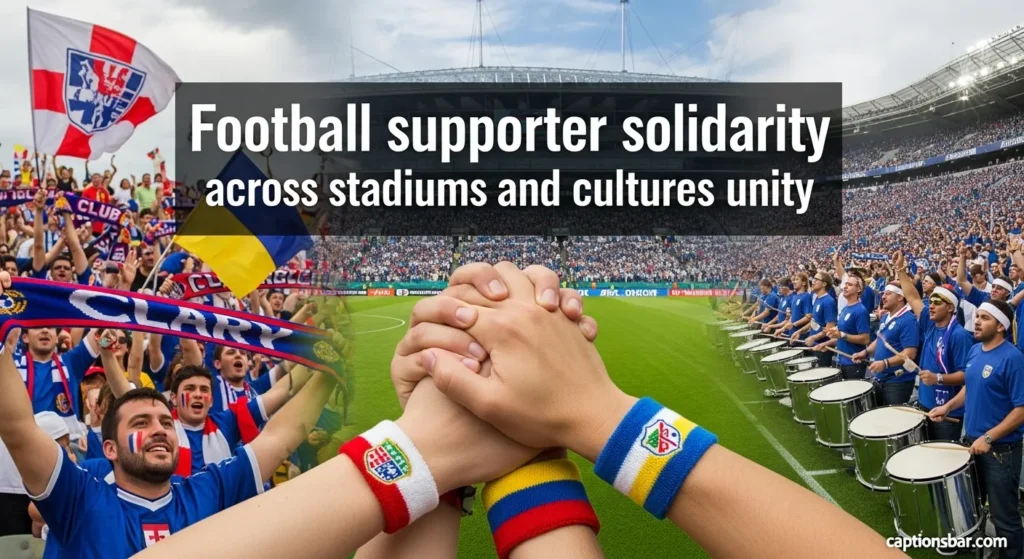 Football supporter solidarity across stadiums and cultures unity