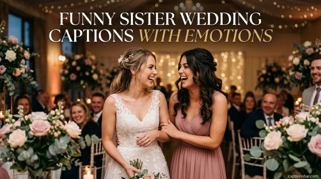 Funny Sister Wedding Captions with Emotions