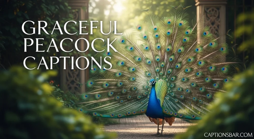 Graceful Peacock Captions