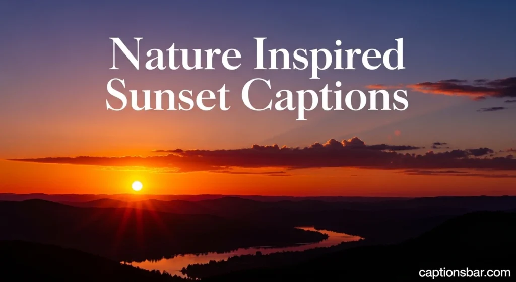 Nature Inspired Sunset Captions
