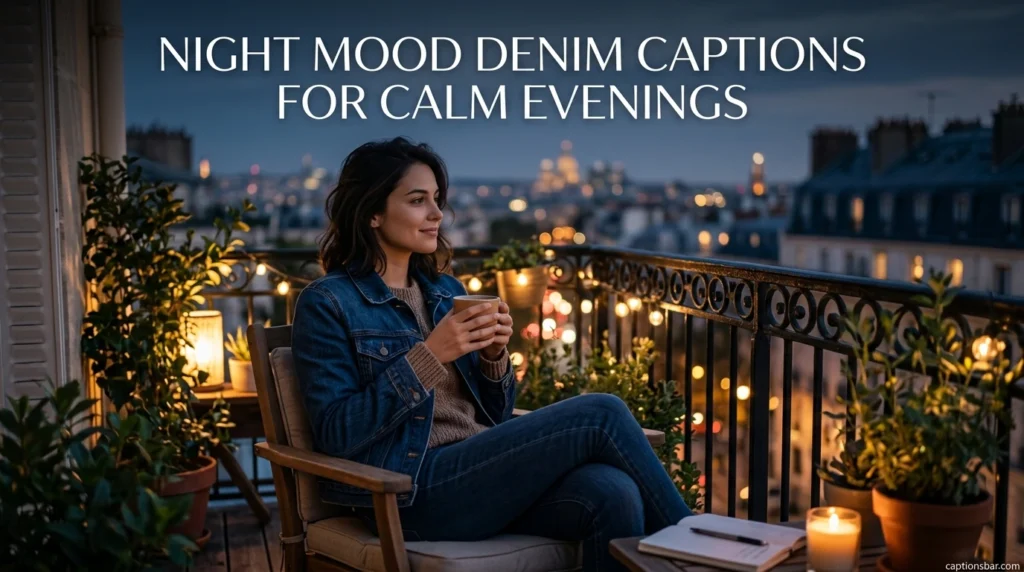 Night Mood Denim Captions for Calm Evenings