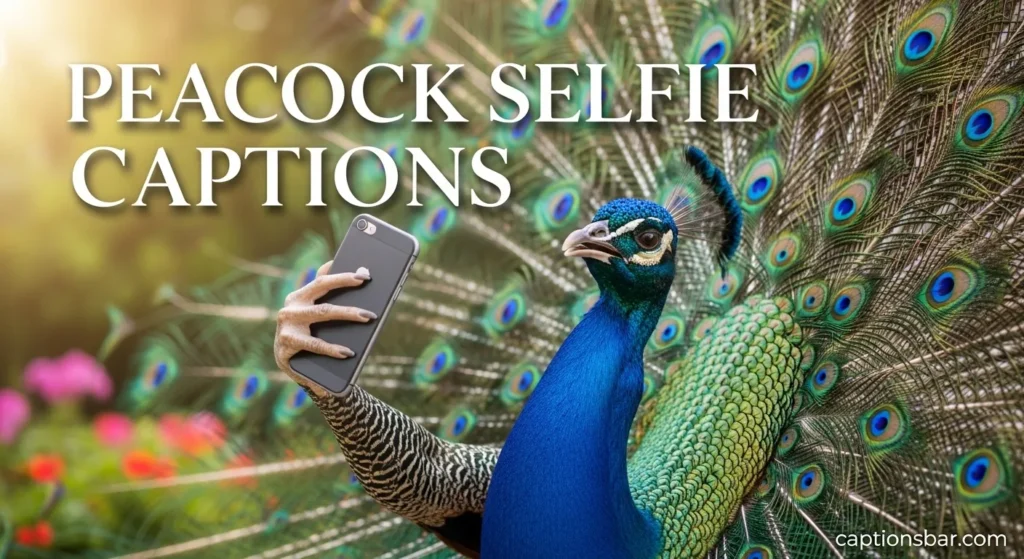 Peacock Selfie Captions