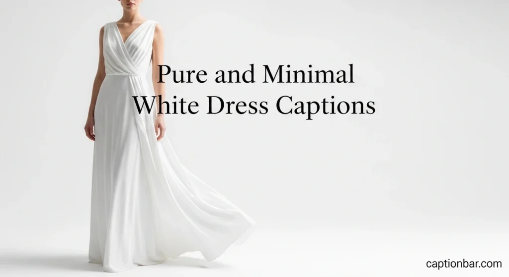 Pure and Minimal White Dress Captions