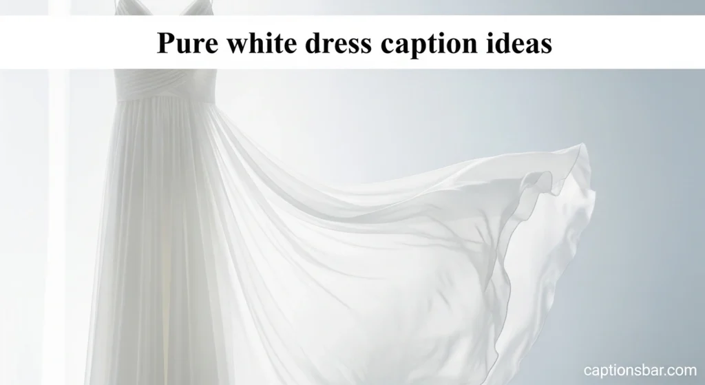 Pure white dress caption ideas