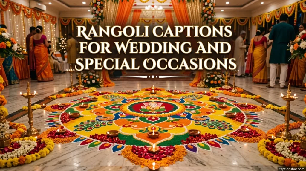 Rangoli captions for wedding and special occasions