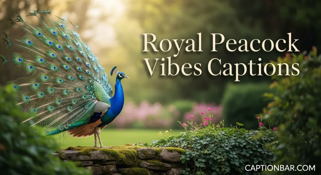 Royal Peacock Vibes Captions