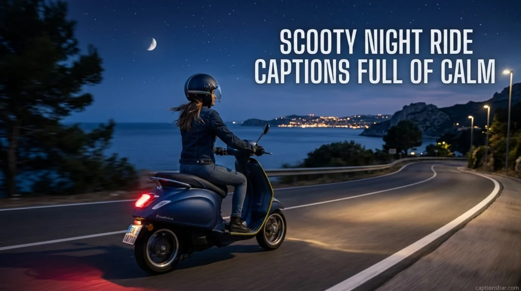 Scooty Night Ride Captions Full of Calm
