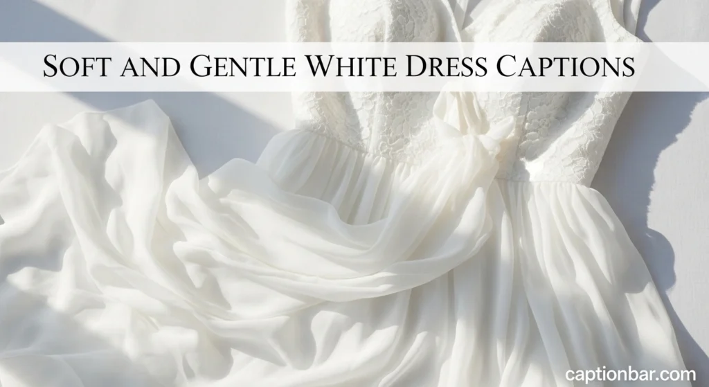 Soft and Gentle White Dress Captions