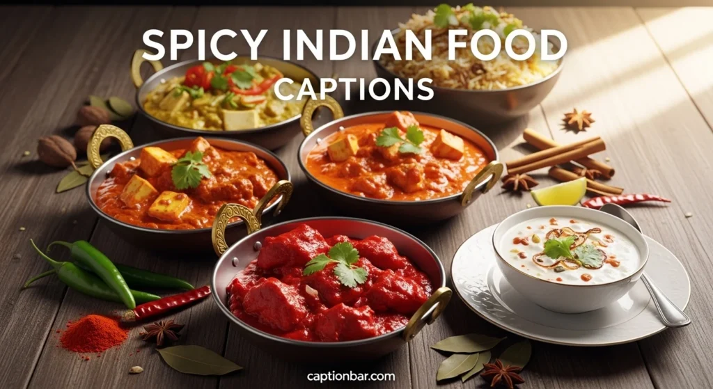 Spicy Indian Food Captions