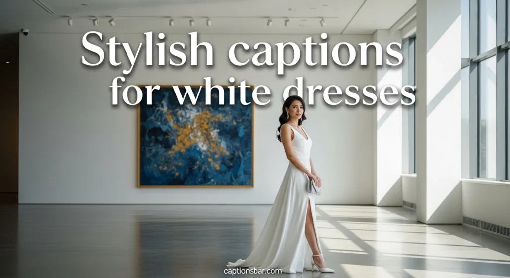 Stylish captions for white dresses