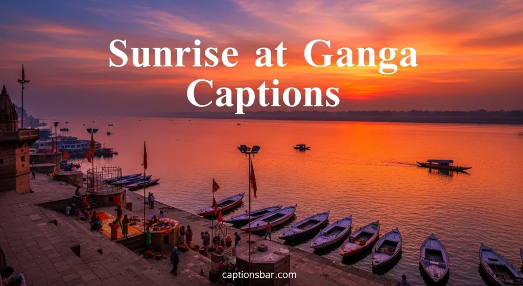 Sunrise at Ganga Captions