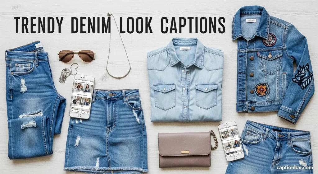 Trendy Denim Look Captions