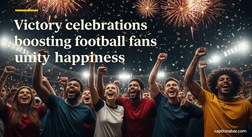 Victory celebrations boosting football fans unity happiness