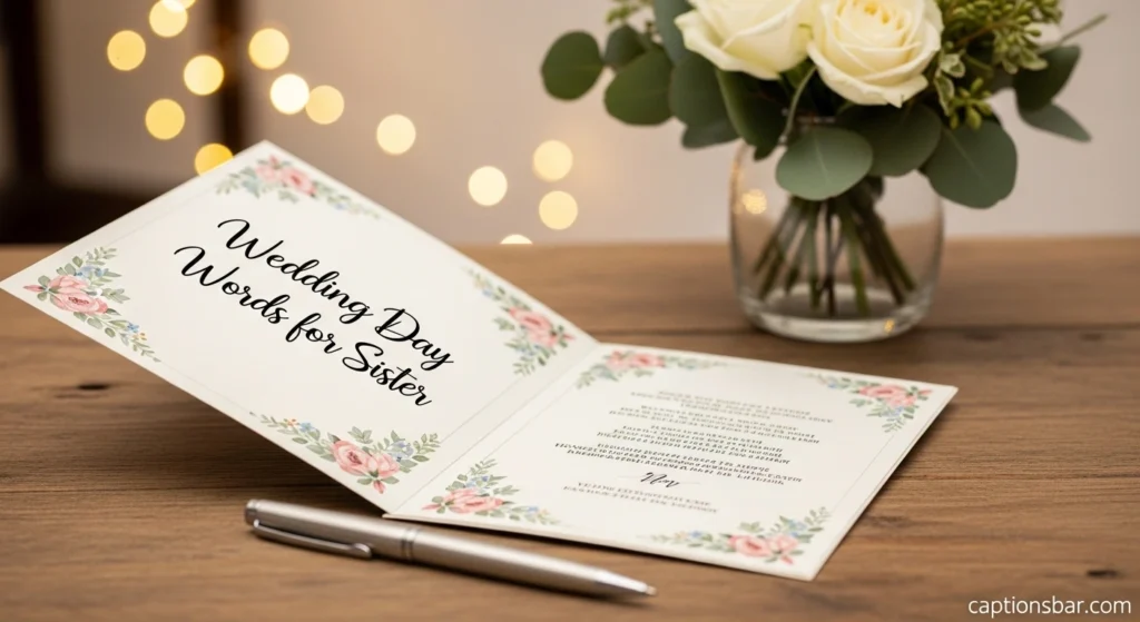 Wedding Day Words for Sister