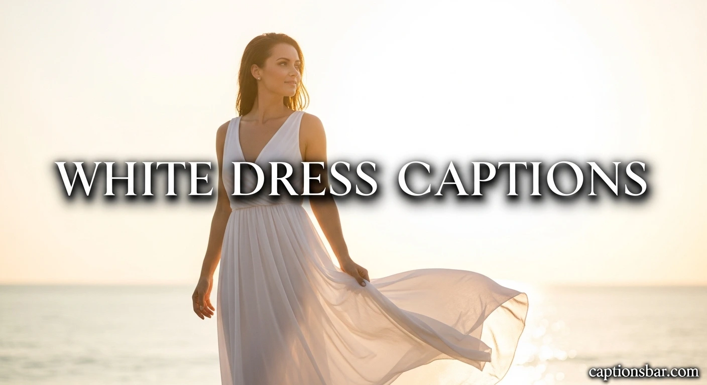 White Dress Captions