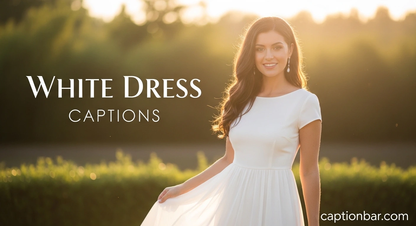 White Dress Captions
