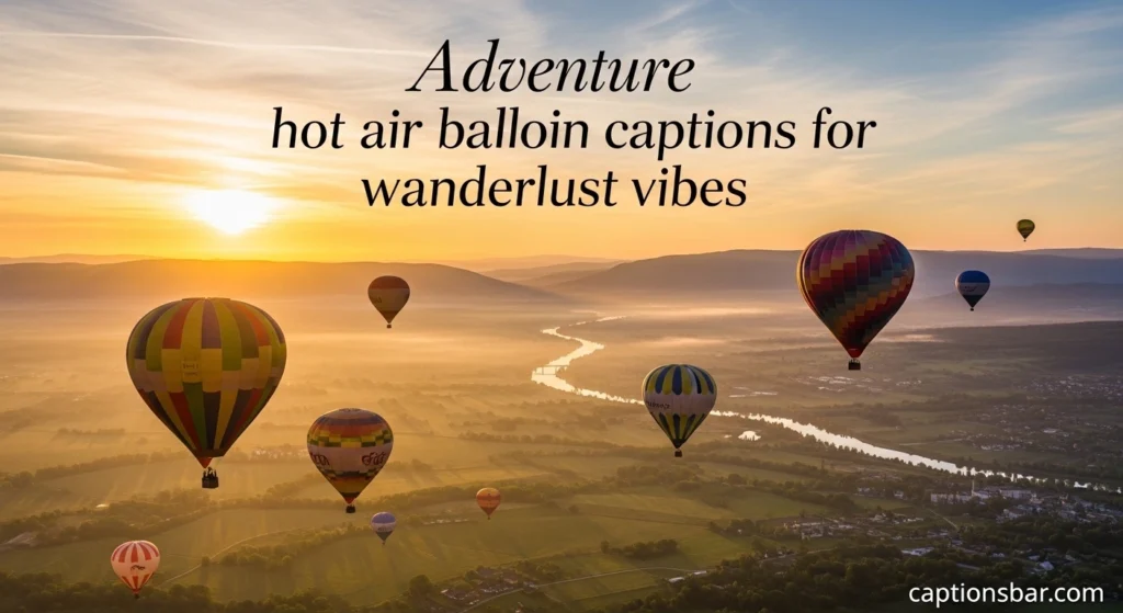 Adventure hot air balloon captions for wanderlust vibes