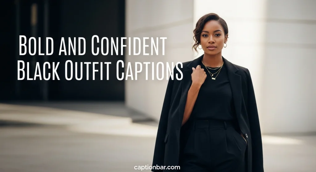 Bold and Confident Black Outfit Captions