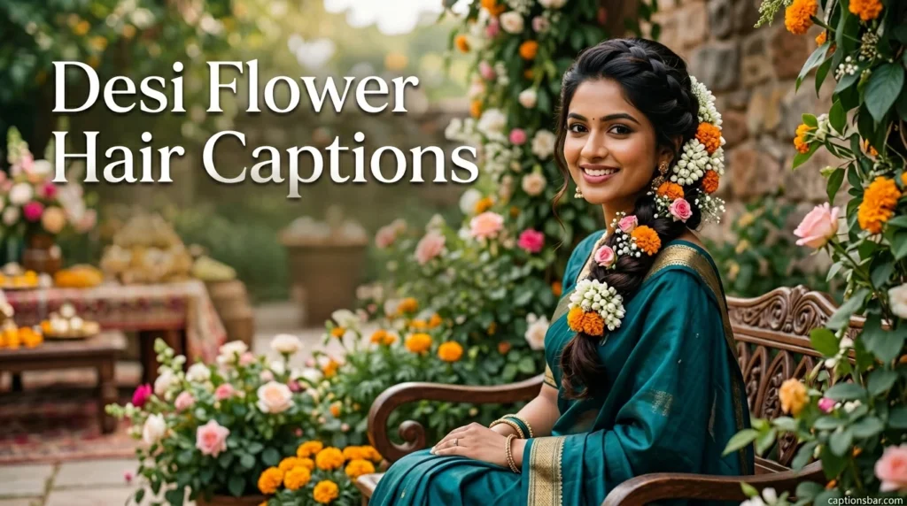 Desi Flower Hair Captions