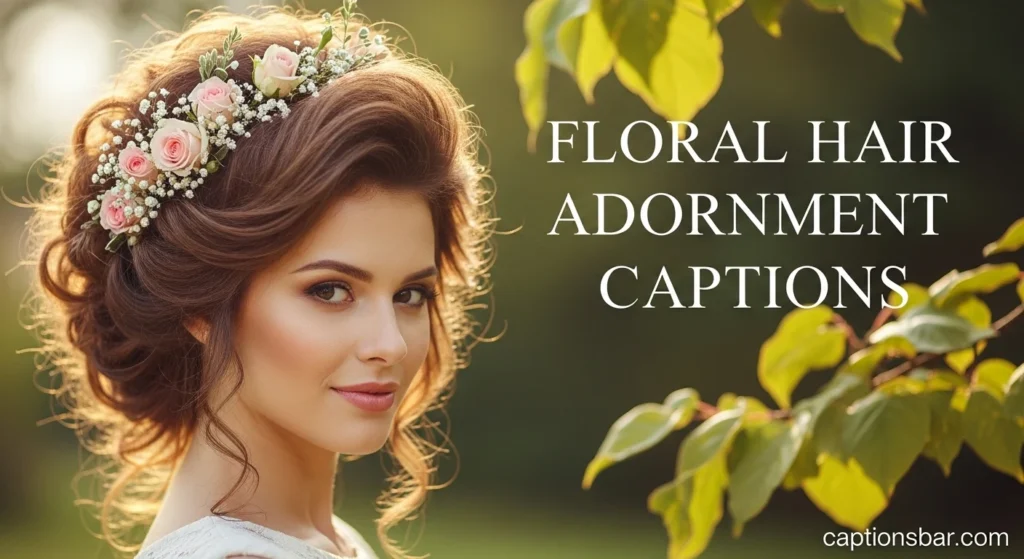 Floral Hair Adornment Captions