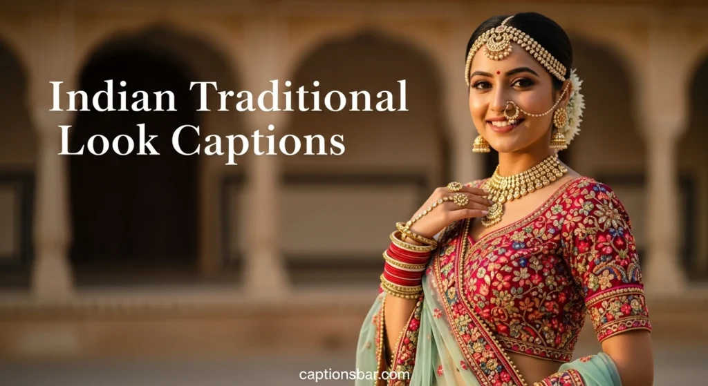 Indian Traditional Look Captions