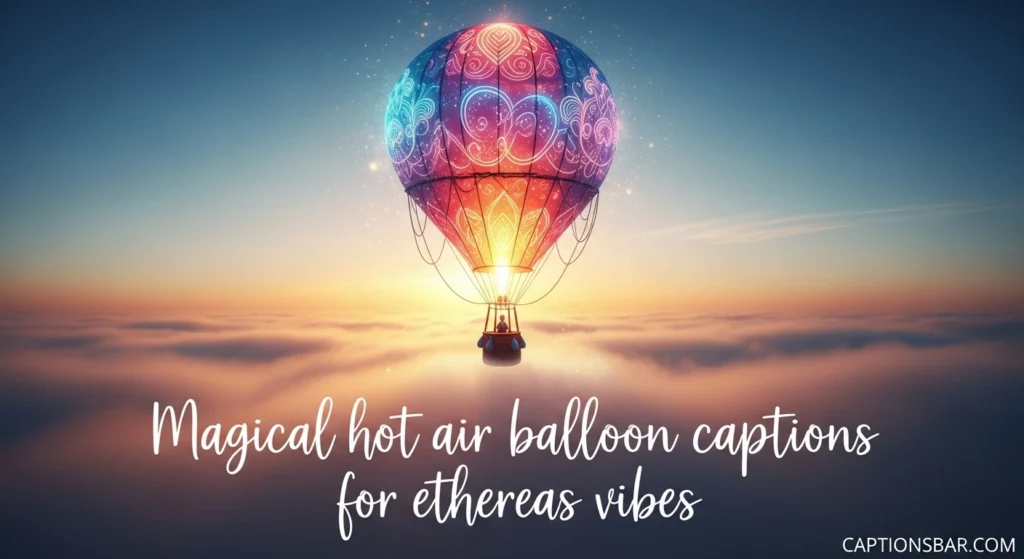 Magical hot air balloon captions for ethereal vibes