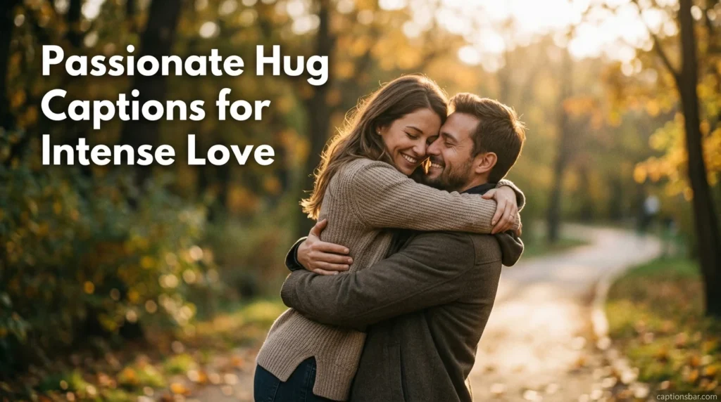 Passionate Hug Captions for Intense Love