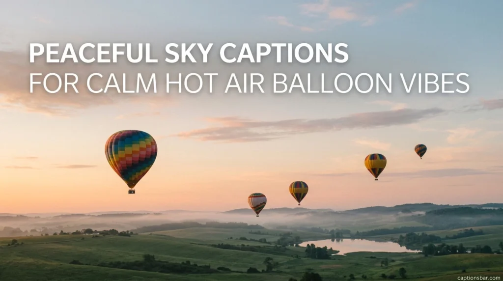 Peaceful sky captions for calm hot air balloon vibes
