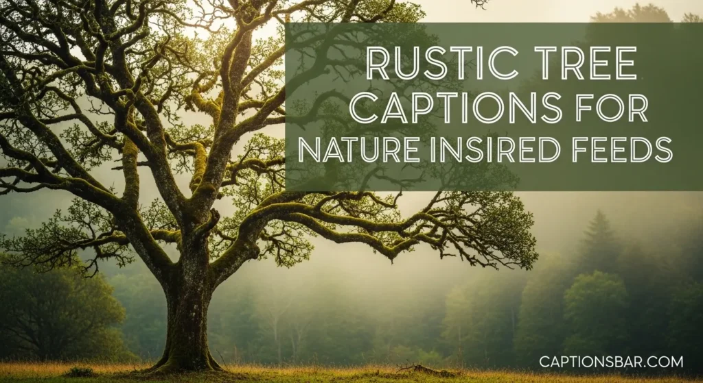Rustic Tree Captions for Nature Inspired Feeds