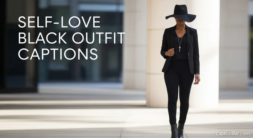 Self-Love Black Outfit Captions