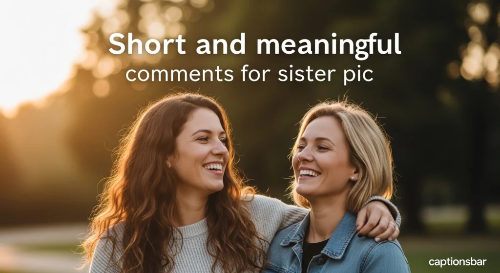 Short and meaningful comments for sister pic