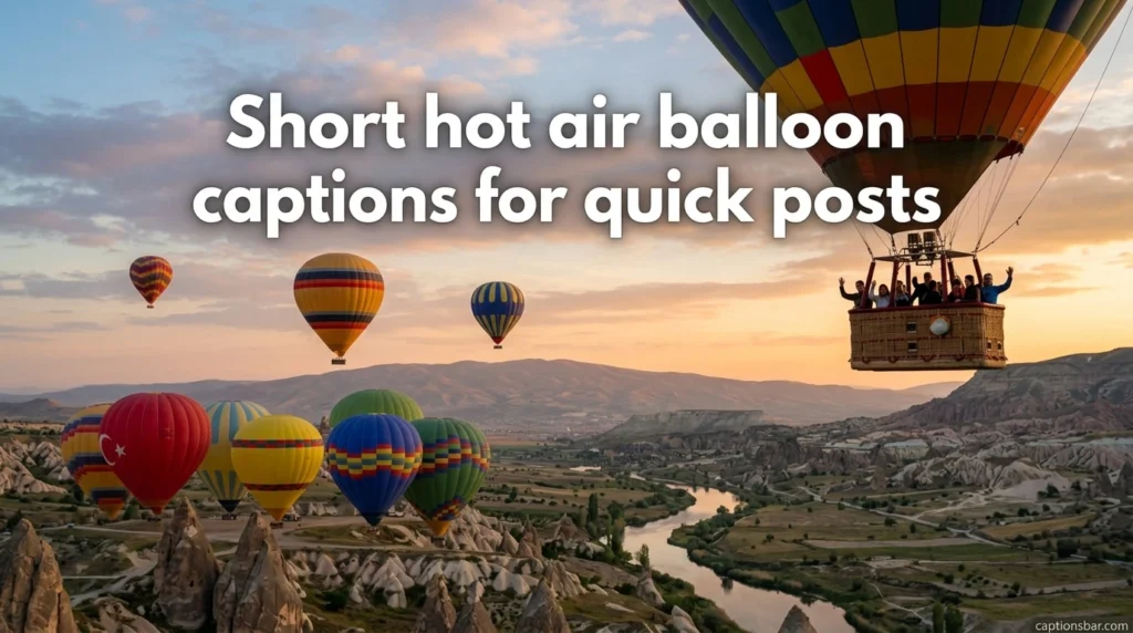 Short hot air balloon captions for quick posts
