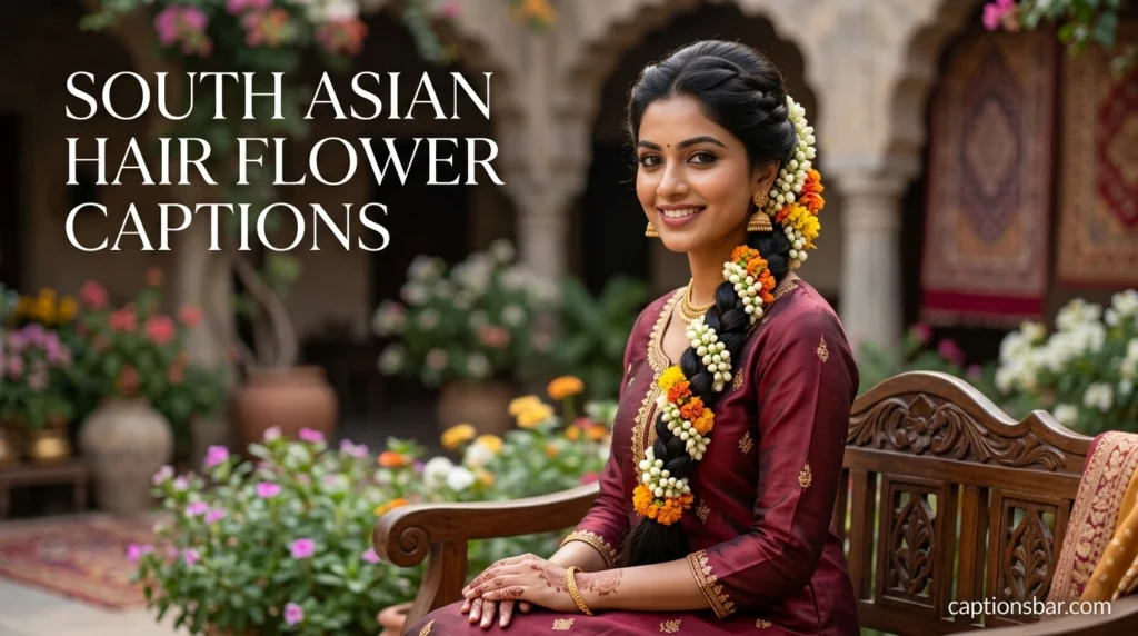 South Asian Hair Flower Captions