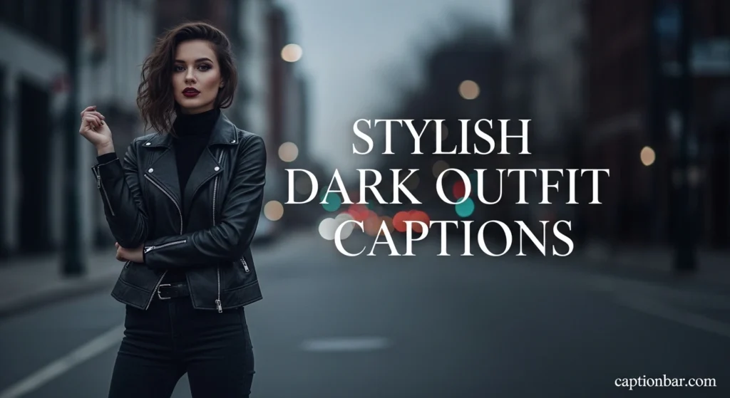 Stylish Dark Outfit Captions