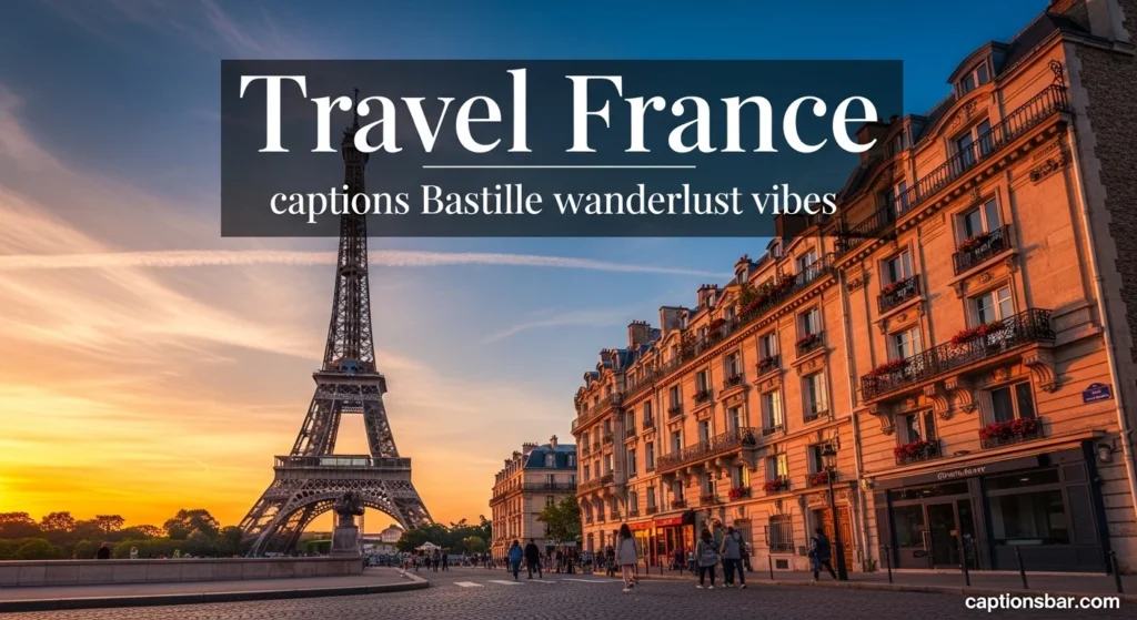 Travel France captions Bastille wanderlust vibes