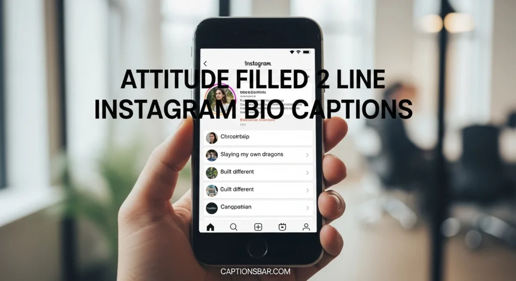 Attitude Filled 2 Line Instagram Bio Captions