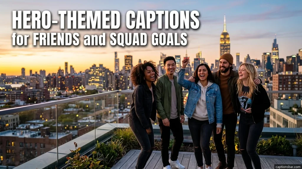 Hero-Themed Captions for Friends and Squad Goals