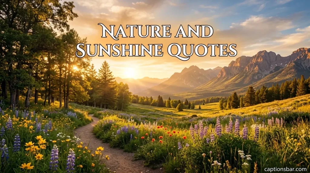 Nature and Sunshine Quotes