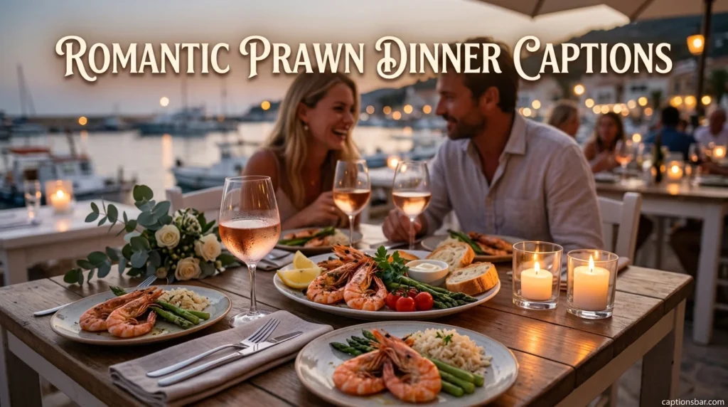 Romantic Prawn Dinner Captions