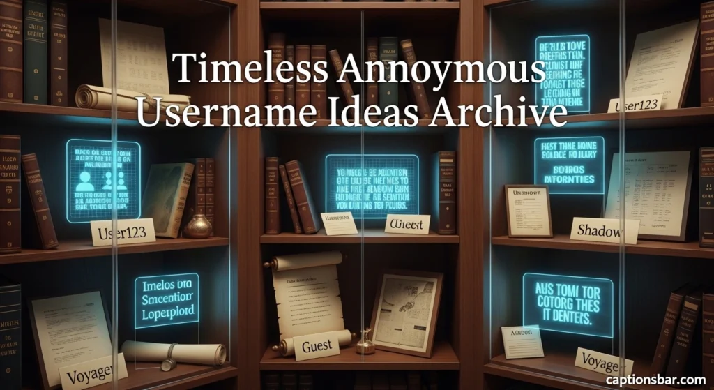 Timeless Anonymous Username Ideas Archive