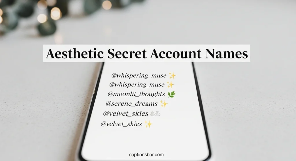Aesthetic Secret Account Names