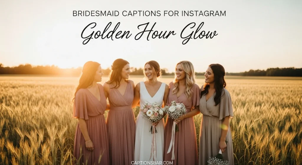 bridesmaid captions for instagram golden hour glow