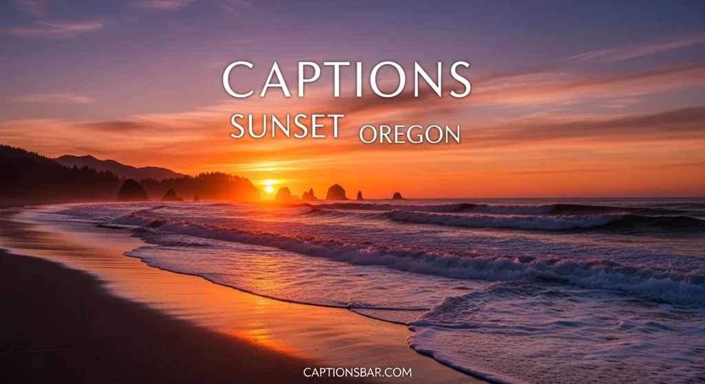 Captions Sunset Oregon 