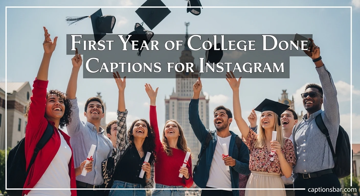 First Year of College Done Captions for Instagram